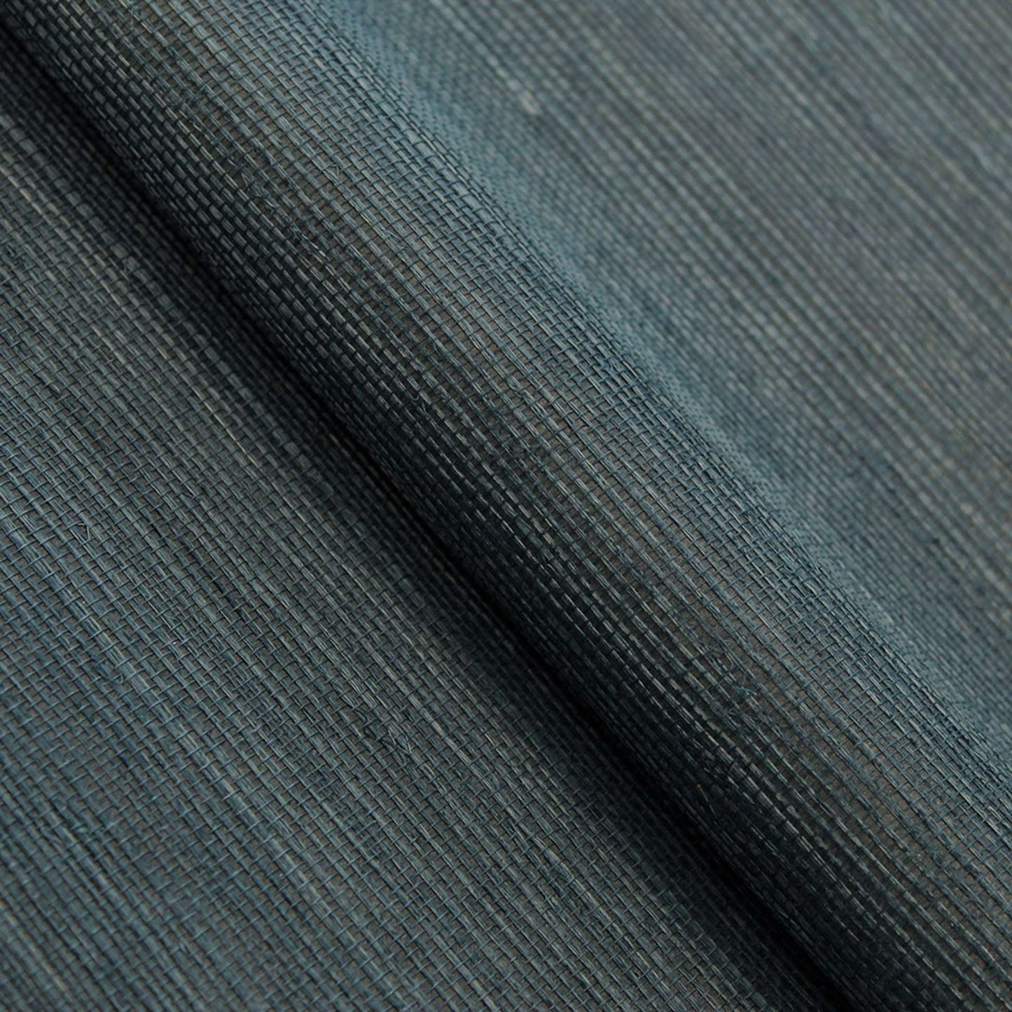 Sisal Monochromatic Grasscloth Wallpaper - Deep Sea Blue
