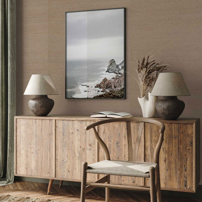 Sisal Monochromatic Grasscloth Wallpaper - Earthy Mushroom