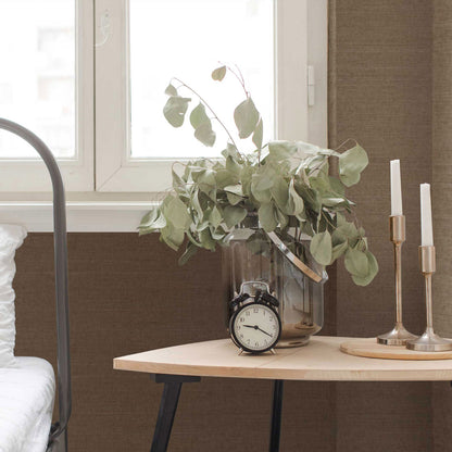 Sisal Monochromatic Grasscloth Wallpaper - Earthy Mushroom