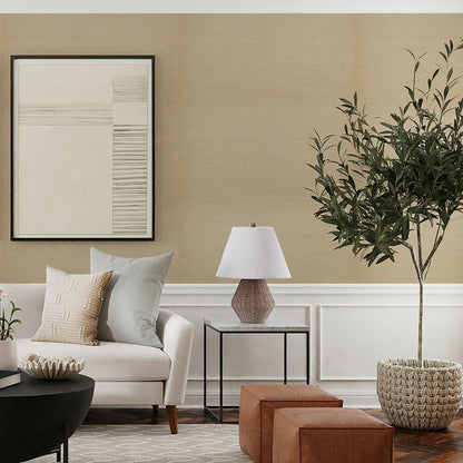 Sisal Monochromatic Grasscloth Wallpaper - Natural