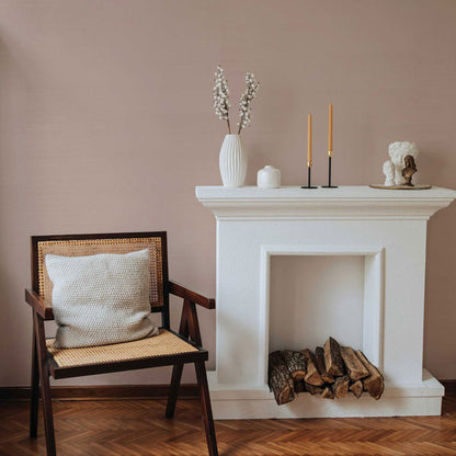 Sisal Monochromatic Grasscloth Wallpaper - Pale Blush Pink