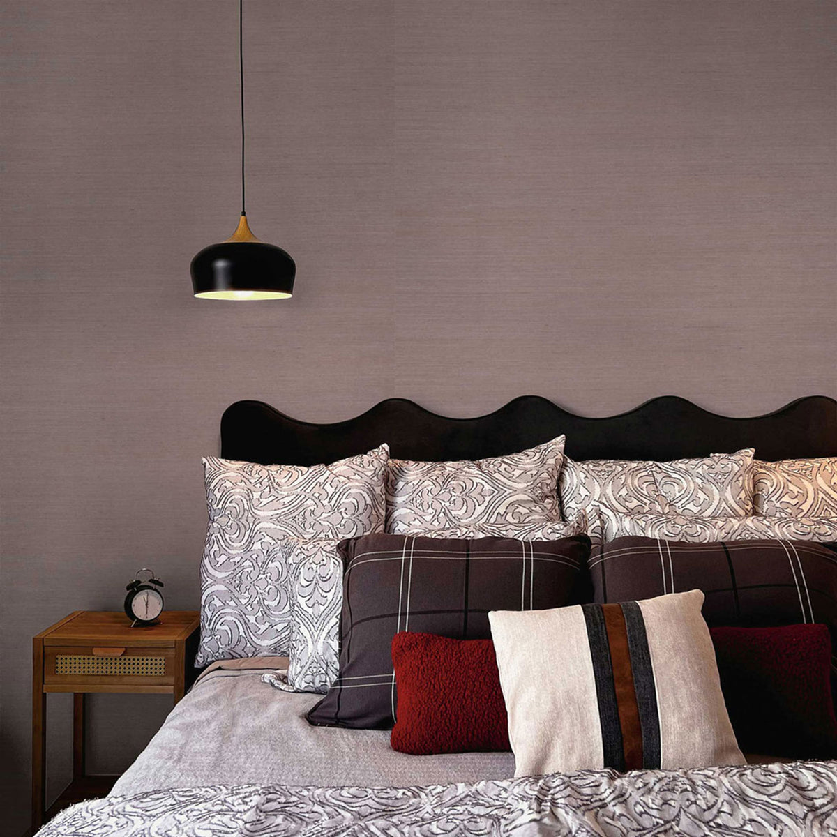 Sisal Monochromatic Grasscloth Wallpaper - Pale Lavender