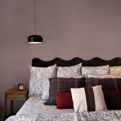 Sisal Monochromatic Grasscloth Wallpaper - Pale Lavender