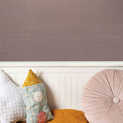 Sisal Monochromatic Grasscloth Wallpaper - Pale Lavender