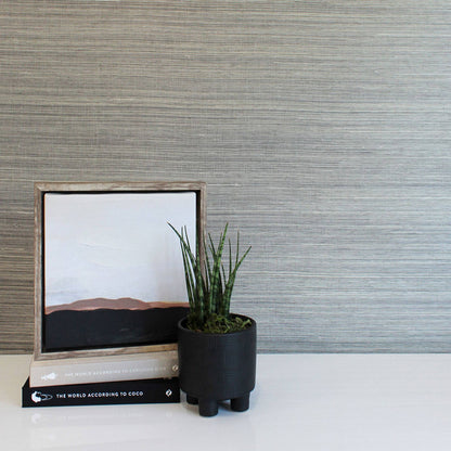 Sisal Tonal Hues Grasscloth Wallpaper - Light Natural on Soot