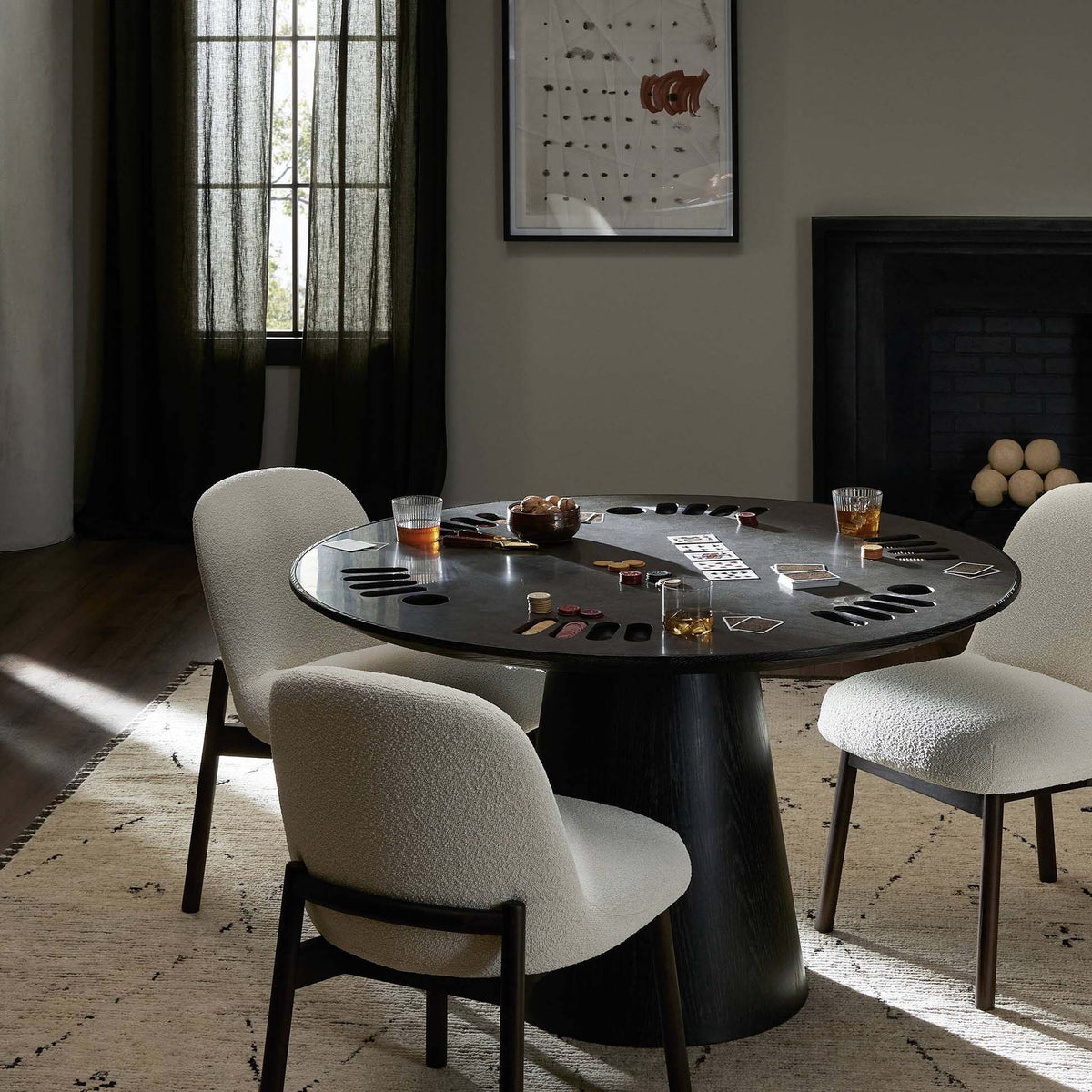 Skye Poker Table - Washed Black