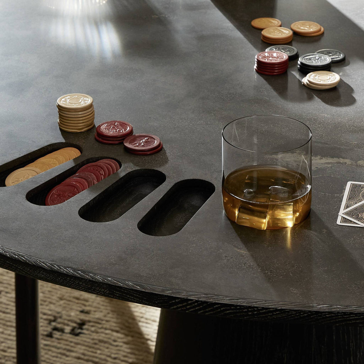 Skye Poker Table - Washed Black