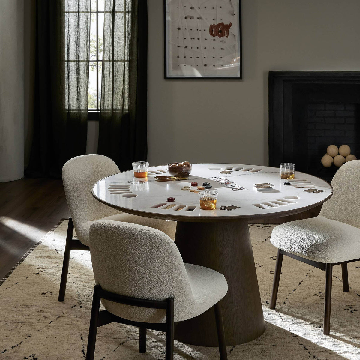 Skye Poker Table - Weathered Dark Oak