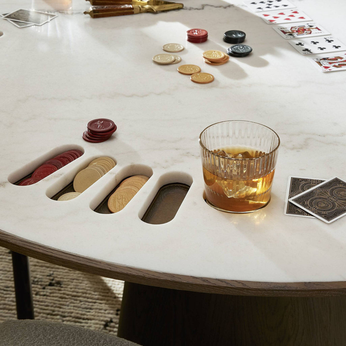 Skye Poker Table - Weathered Dark Oak