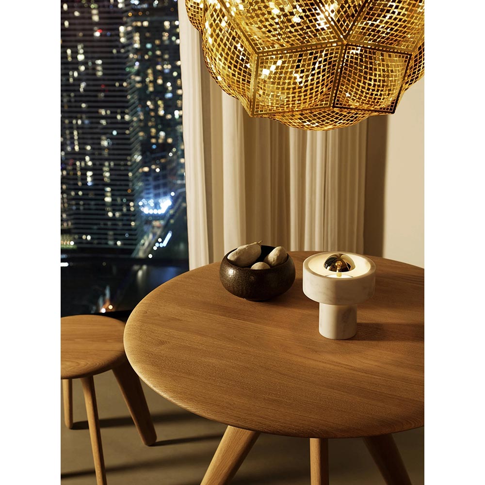 Slab 36" Round Dining Table - Black Oak