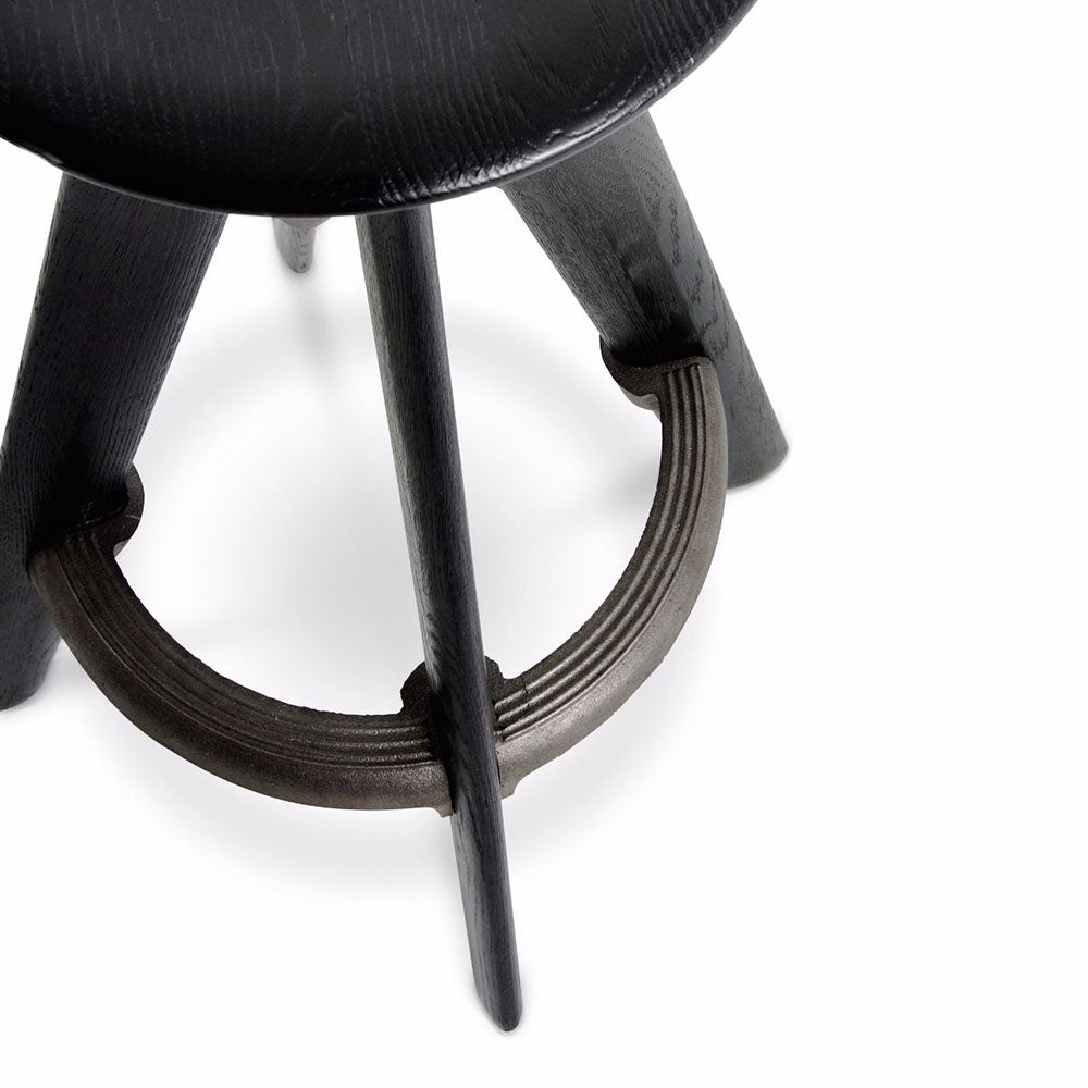 Slab Bar Stool - Black Oak