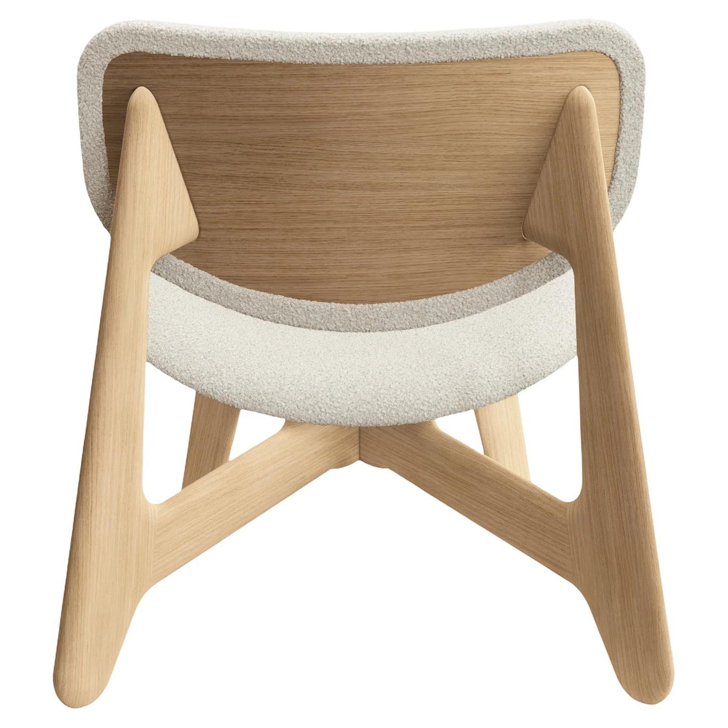 Slab Lounge Chair - Natural Oak, Kvadrat Elle Boucle 0200