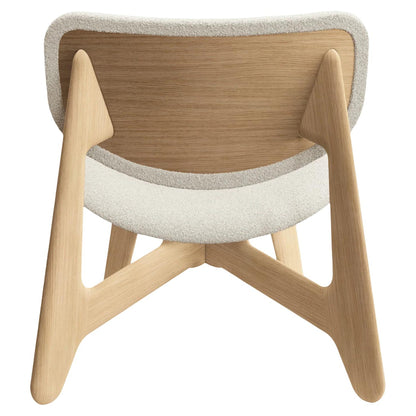 Slab Lounge Chair - Natural Oak, Kvadrat Elle Boucle 0200