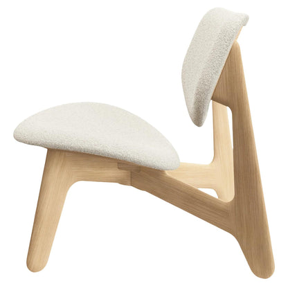 Slab Lounge Chair - Natural Oak, Kvadrat Elle Boucle 0200