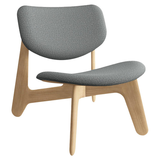 Slab Lounge Chair - Natural Oak, Kvadrat Hallingdal 0130