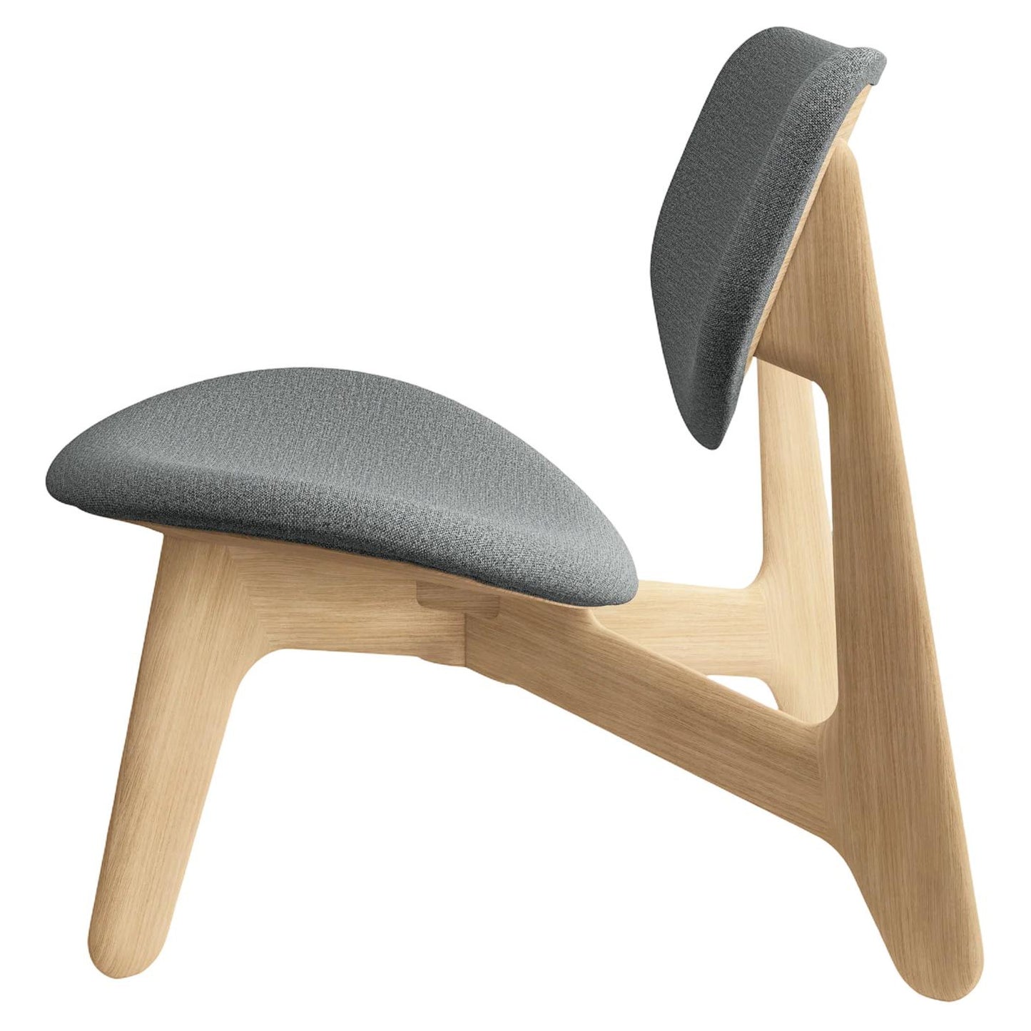 Slab Lounge Chair - Natural Oak, Kvadrat Hallingdal 0130