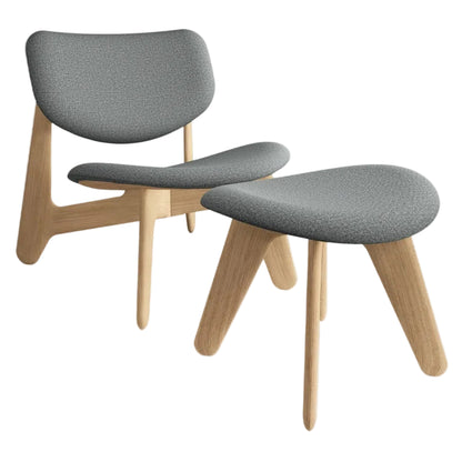 Slab Lounge Chair - Natural Oak, Kvadrat Hallingdal 0130