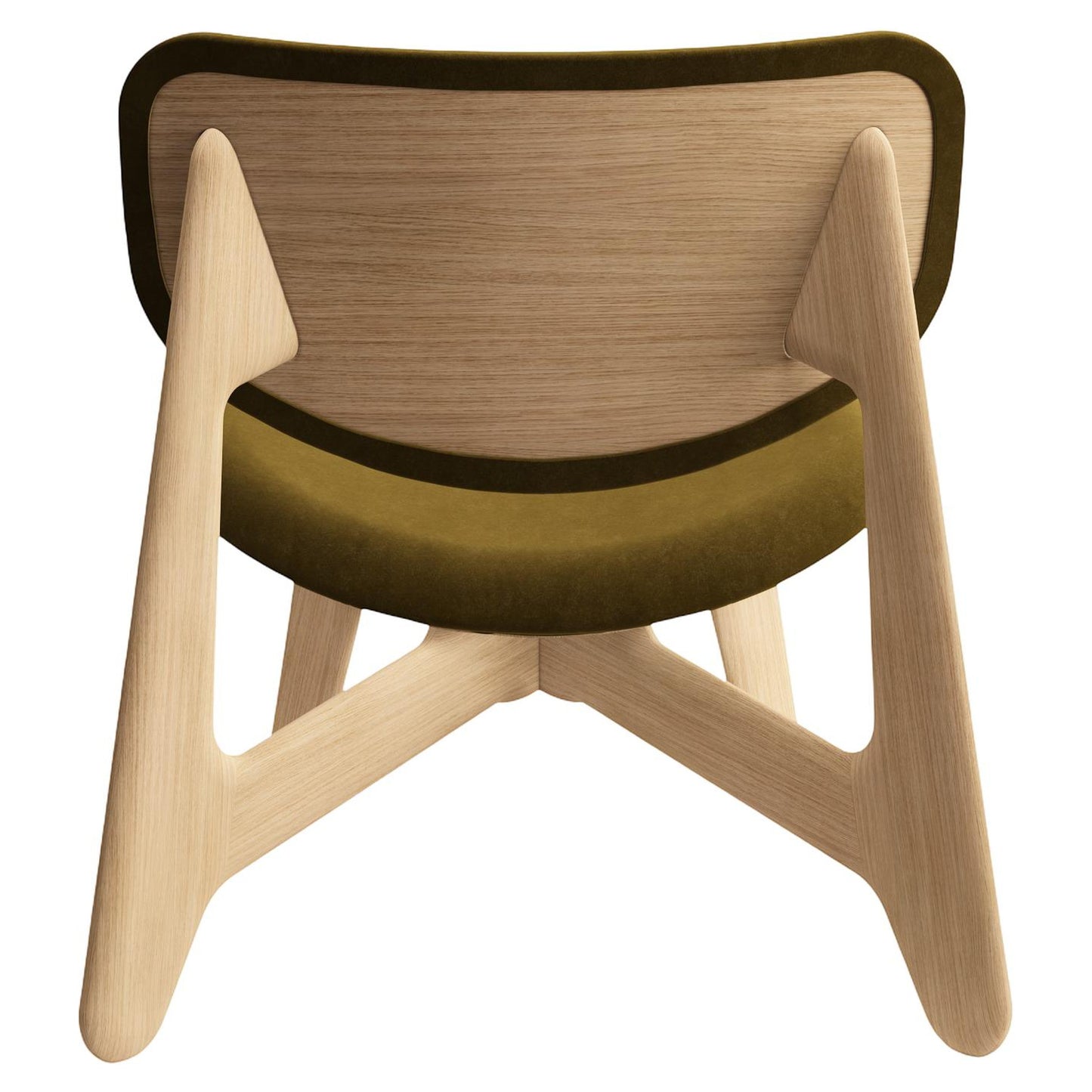 Slab Lounge Chair - Natural Oak, Royal Velvet 0162