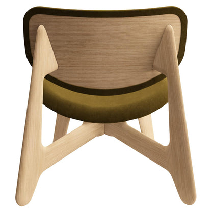Slab Lounge Chair - Natural Oak, Royal Velvet 0162