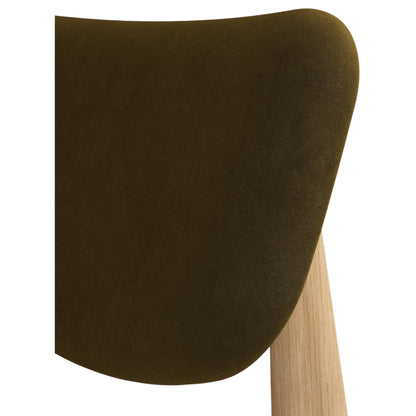 Slab Lounge Chair - Natural Oak, Royal Velvet 0162
