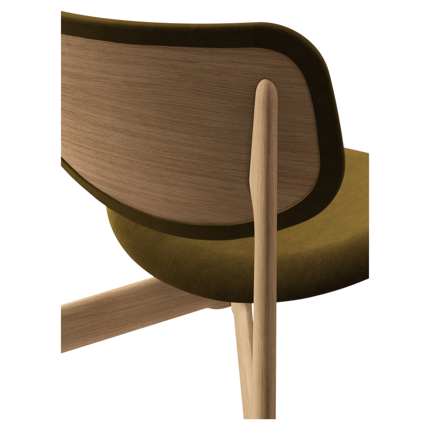 Slab Lounge Chair - Natural Oak, Royal Velvet 0162