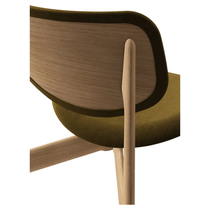 Slab Lounge Chair - Natural Oak, Royal Velvet 0162