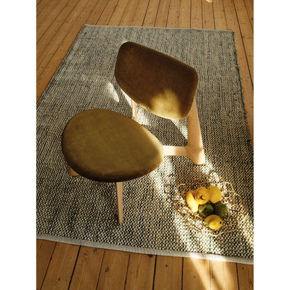 Slab Lounge Chair - Natural Oak, Royal Velvet 0162