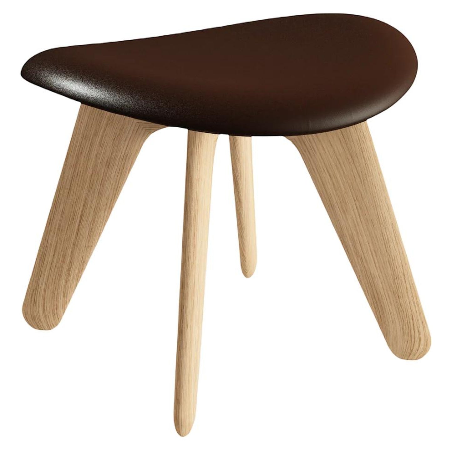 Slab Ottoman - Natural Oak, Choko Leather