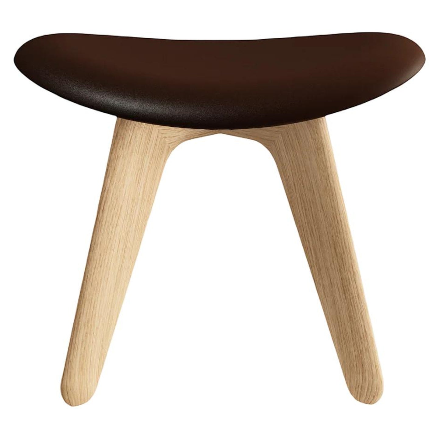Slab Ottoman - Natural Oak, Choko Leather