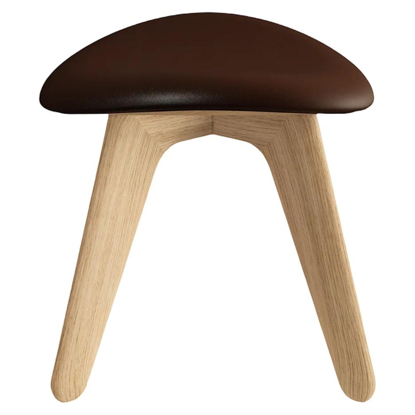 Slab Ottoman - Natural Oak, Choko Leather