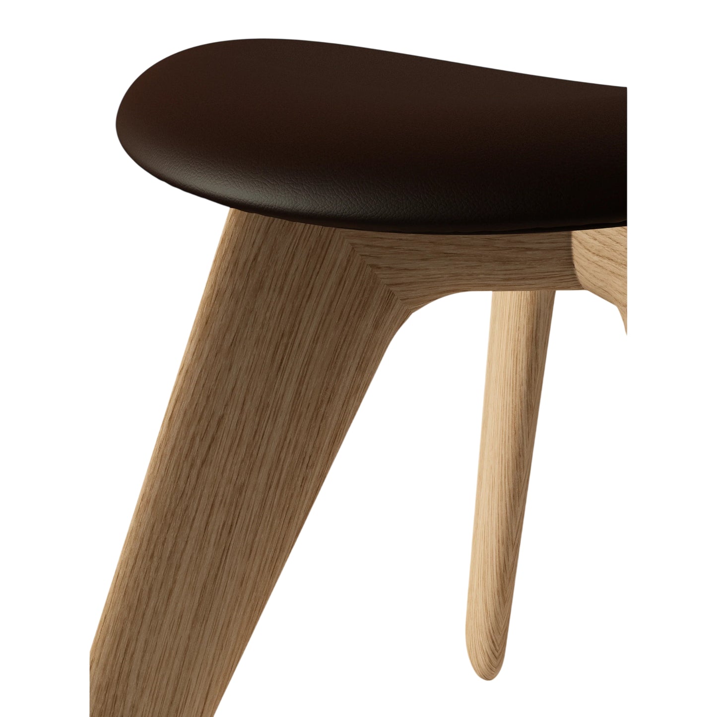 Slab Ottoman - Natural Oak, Choko Leather