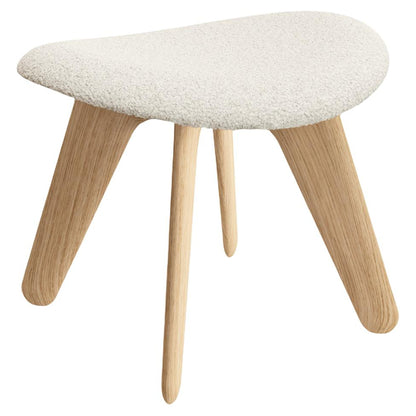 Slab Ottoman - Natural Oak, Kvadrat Elle Boucle 0200