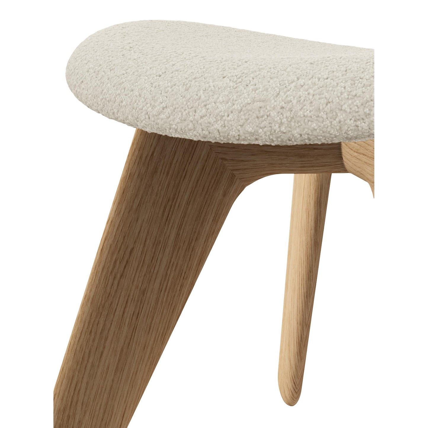 Slab Ottoman - Natural Oak, Kvadrat Elle Boucle 0200