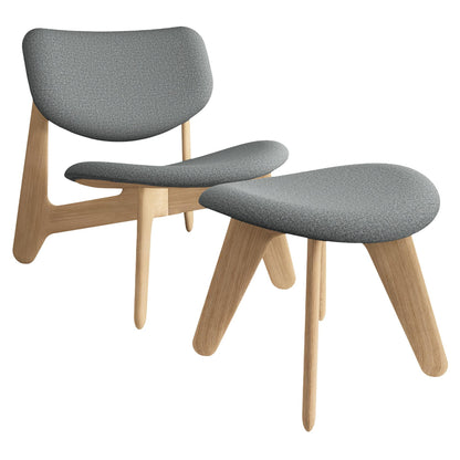 Slab Ottoman - Natural Oak, Kvadrat Hallingdal 0130