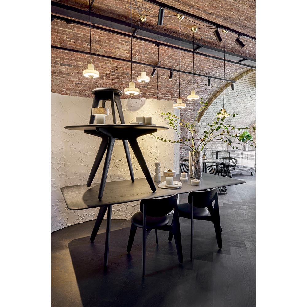 Slab Upholstered Dining Chair - Black Oak