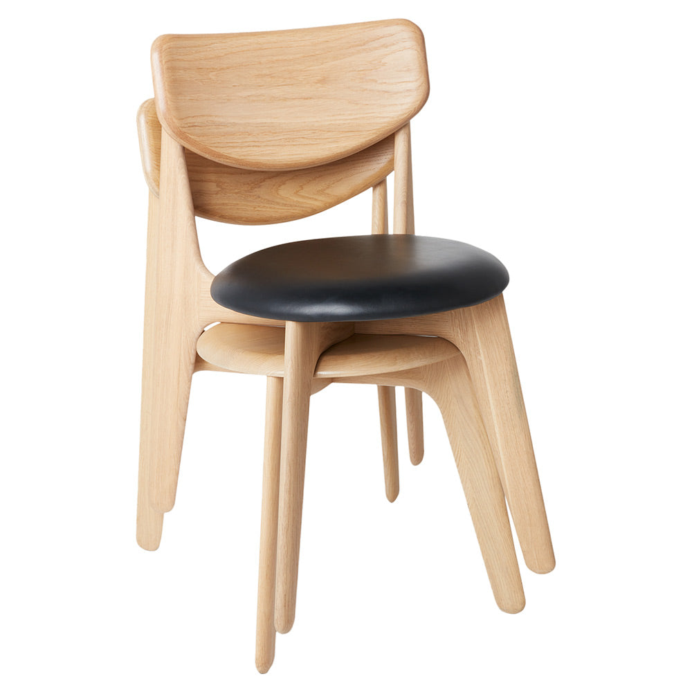 Slab Upholstered Dining Chair - Natural Oak