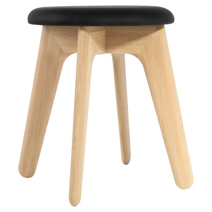 Slab Upholstered Stool - Natural Oak