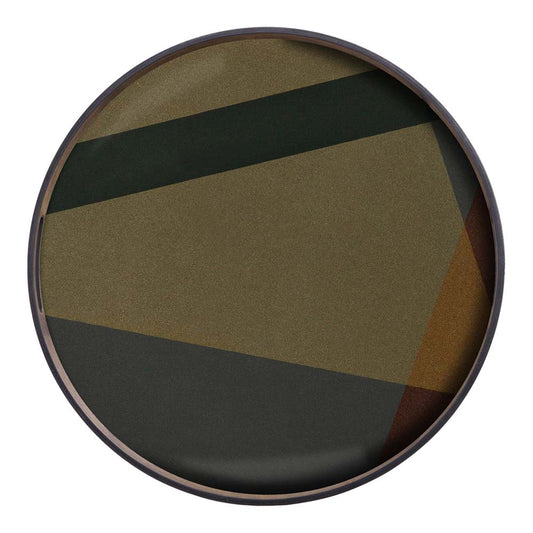 Slate Angle Glass Tray - Round, Small