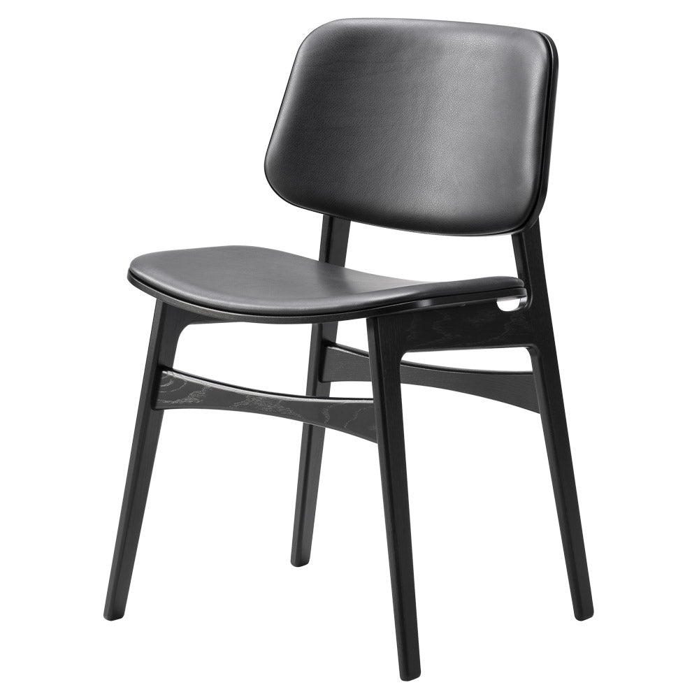 Soborg Seat and Back Upholstered Dining Chair - Wood Base