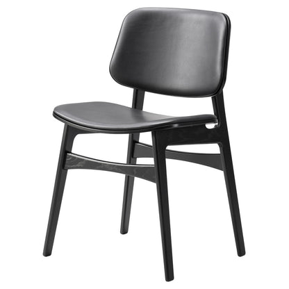 Soborg Seat and Back Upholstered Dining Chair - Wood Base