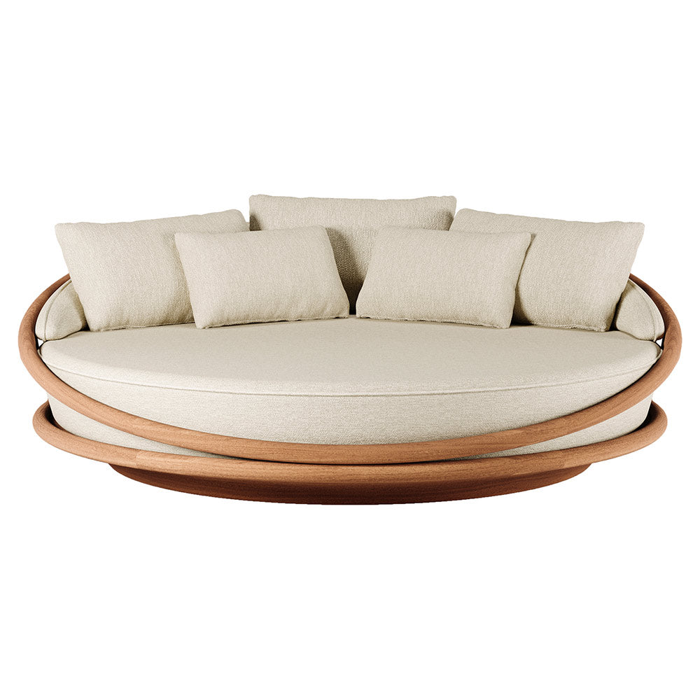 Solis Outdoor Daybed - Beige Boucle, Teak Frame