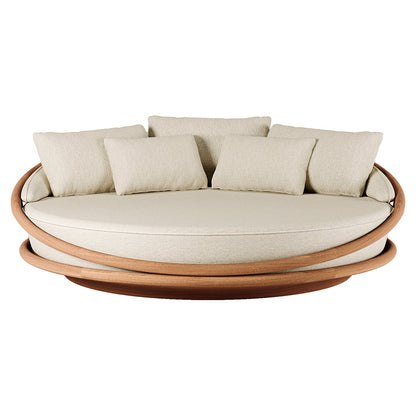 Solis Outdoor Daybed - Beige Boucle, Teak Frame