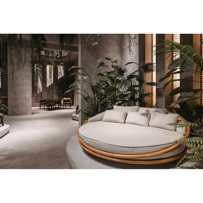 Solis Outdoor Daybed - Beige Boucle, Teak Frame