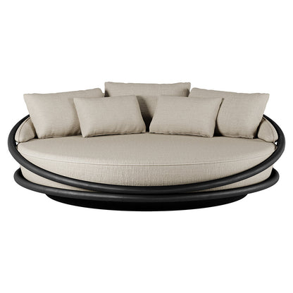 Solis Outdoor Daybed - Beige Structured, Black Teak Frame