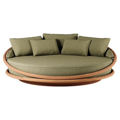 Solis Outdoor Daybed - Green Structured, Teak Frame