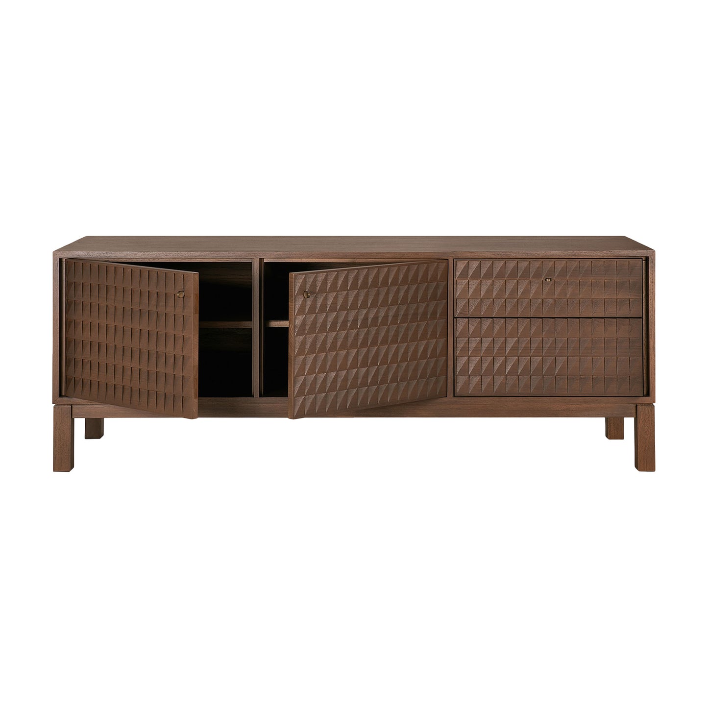 Sono TV Cupboard - 63"W, Dark Brown Teak