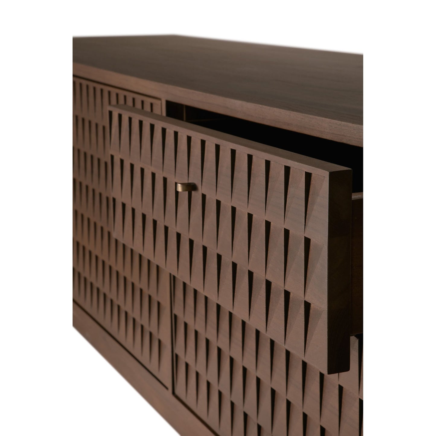Sono TV Cupboard - 84"W, Dark Brown Teak
