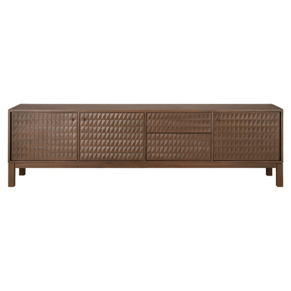 Sono TV Cupboard - 84"W, Dark Brown Teak