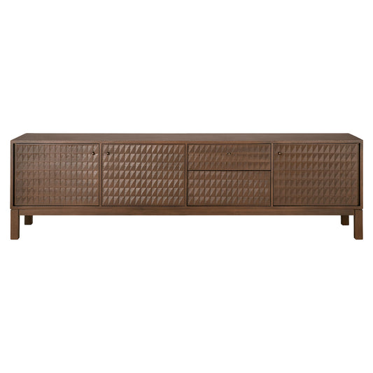 Sono TV Cupboard - 84"W, Dark Brown Teak