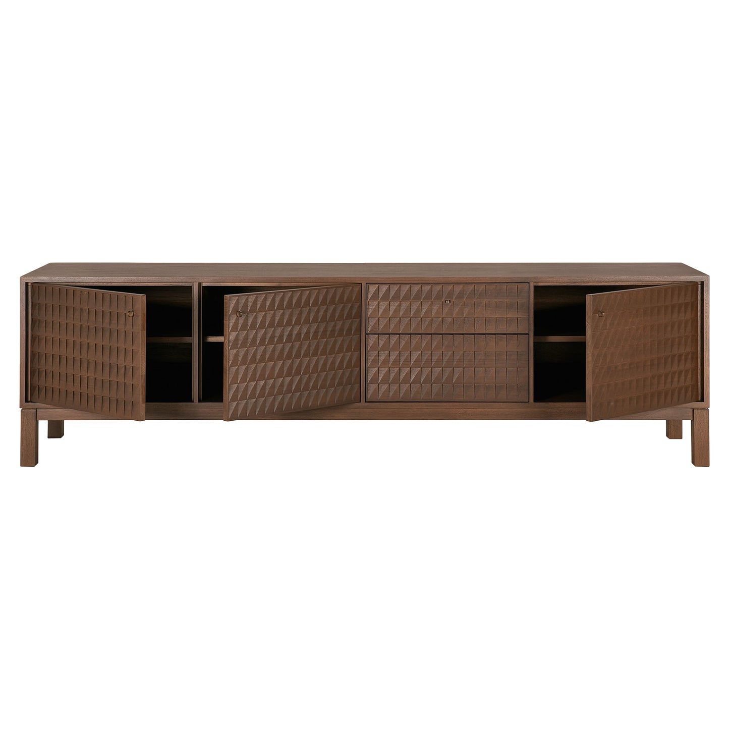 Sono TV Cupboard - 84"W, Dark Brown Teak